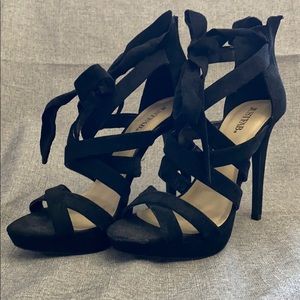 Black lace up just fab high heels